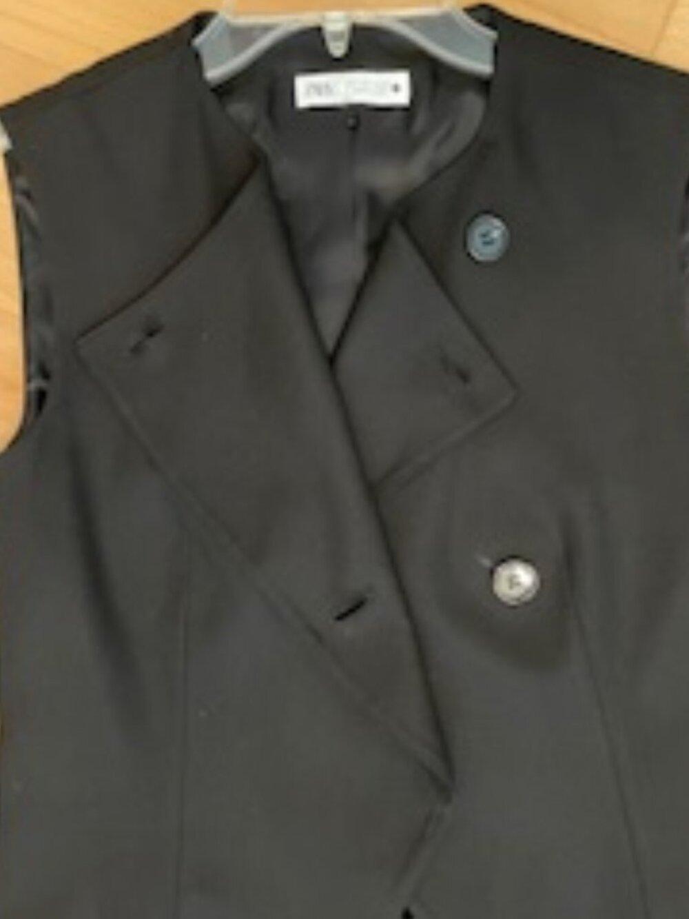 Zara Black Asymmetric Buttoned Vest size S (26) - Picture 10 of 10